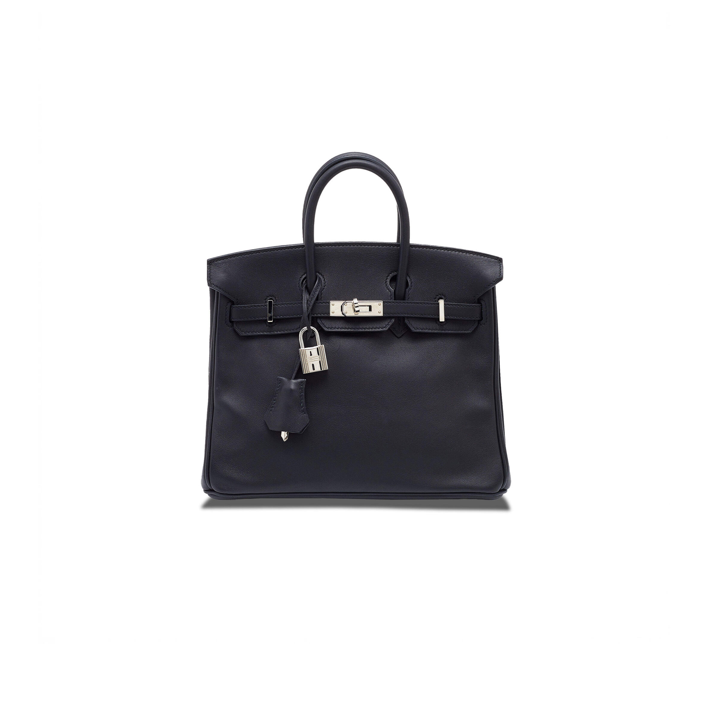 H**me5 BIRKIN 25 SWIFT LEATHER BLACK SILVER BUCKLE BAG H049362CK02 (25*20*13cm) Master Quality